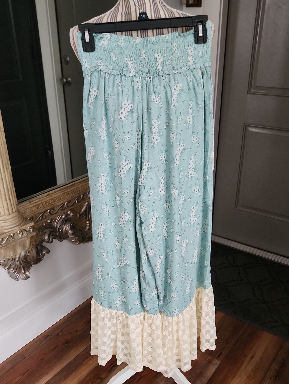 Fantastic Fawn Boho Crochet Wide-Leg Pants in Light Blue - Picture 8 of 14